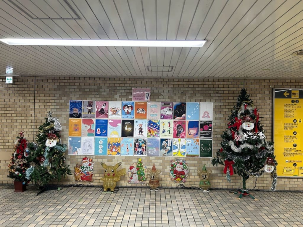 大坂メトロ谷町線平野駅クリスマスディスプレイ2022①