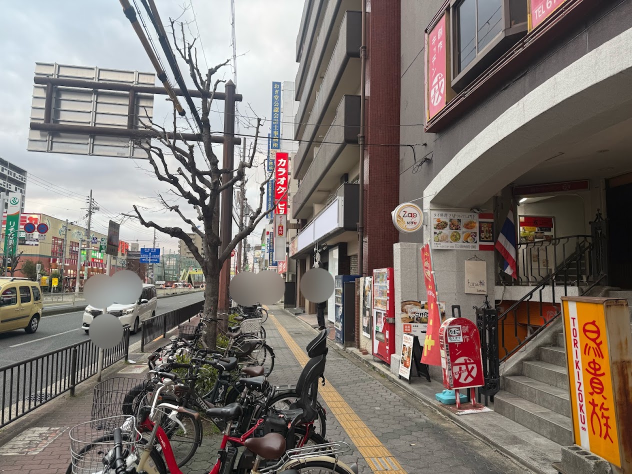 餃子の王将平野駅前店前道路